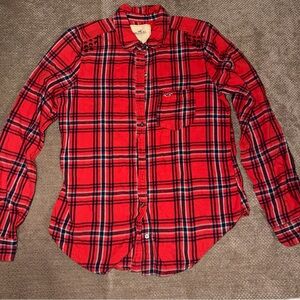 Hollister Red and Black Plaid Women’s Shirt